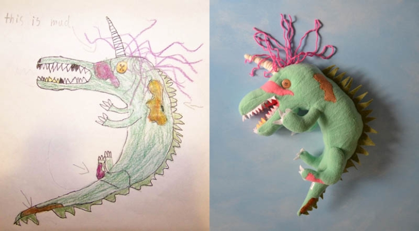 Toys created from children&#39;s drawings