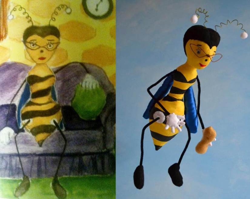 Toys created from children&#39;s drawings