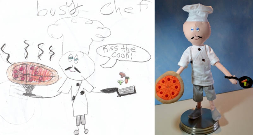 Toys created from children&#39;s drawings