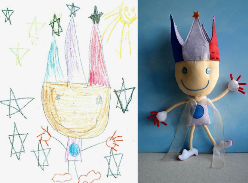 Toys created from children&#39;s drawings