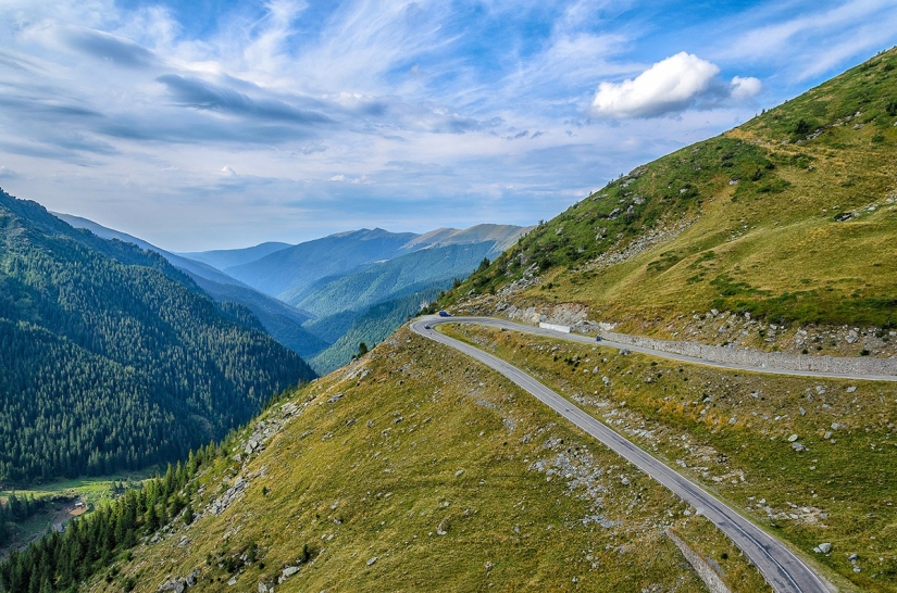 Transfagaras highway is one of the most beautiful routes in Europe