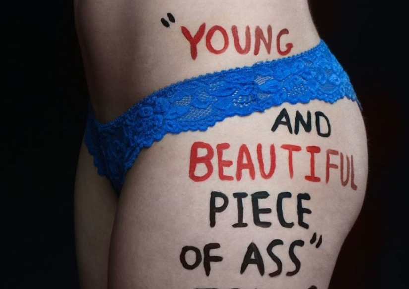 Trump Me: Una estudiante de 18 años puso citas ofensivas de Trump en su cuerpo para un atrevido proyecto fotográfico