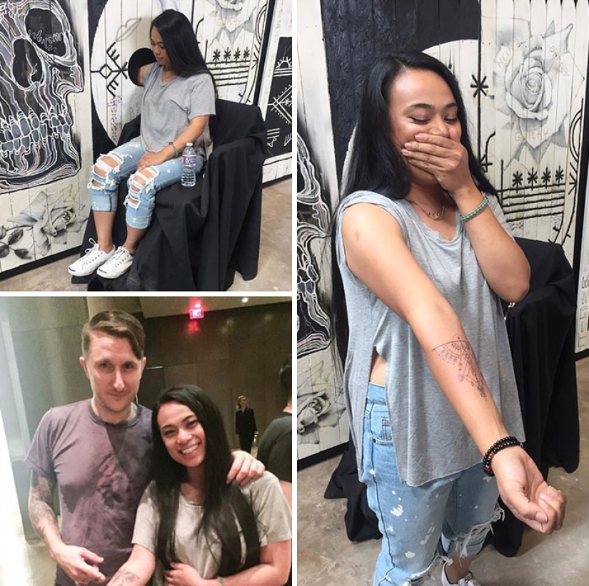 Un agujero con sorpresa: el maestro ofrece hacerse un tatuaje gratis a las personas si meten la mano en el agujero