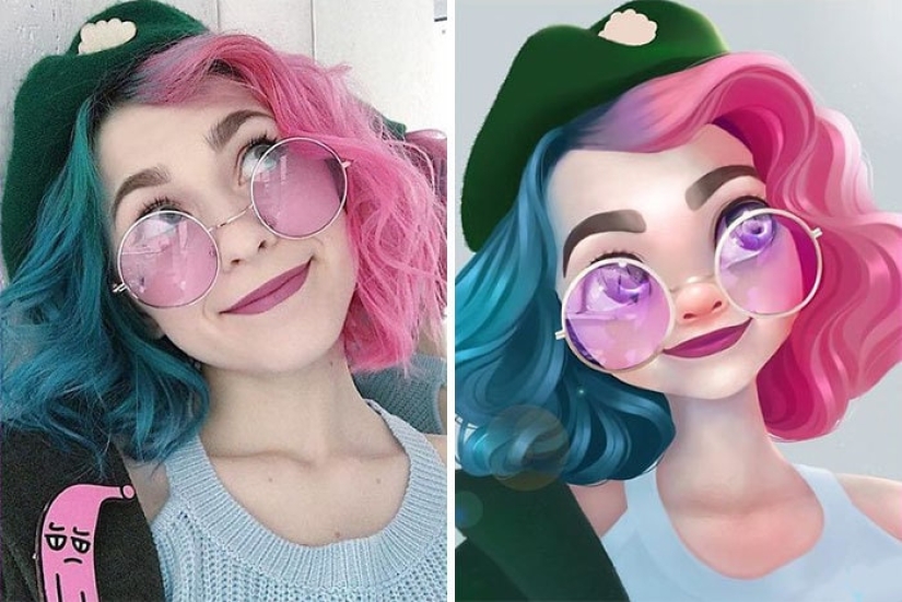 Un amante de Disney y Pixar convierte retratos de gente común en dibujos animados, ¡y es increíble!