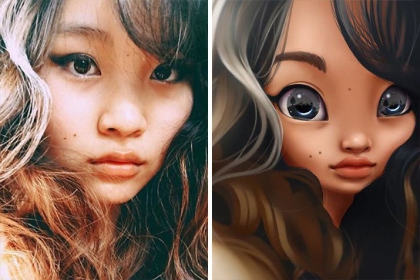 Un amante de Disney y Pixar convierte retratos de gente común en dibujos animados, ¡y es increíble!