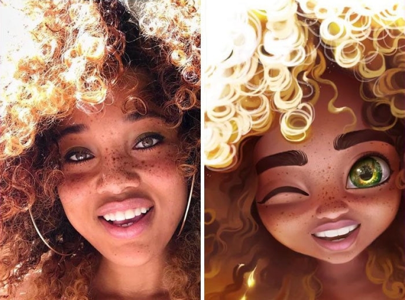 Un amante de Disney y Pixar convierte retratos de gente común en dibujos animados, ¡y es increíble!