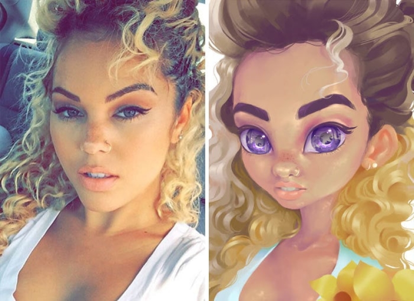 Un amante de Disney y Pixar convierte retratos de gente común en dibujos animados, ¡y es increíble!
