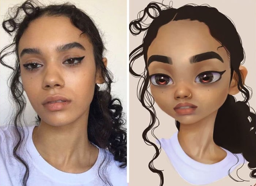 Un amante de Disney y Pixar convierte retratos de gente común en dibujos animados, ¡y es increíble!