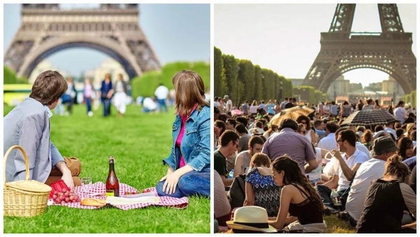 Una selección de fotos "espectativa y realidad" cuando me fui de vacaciones