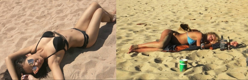 Una selección de fotos "espectativa y realidad" cuando me fui de vacaciones