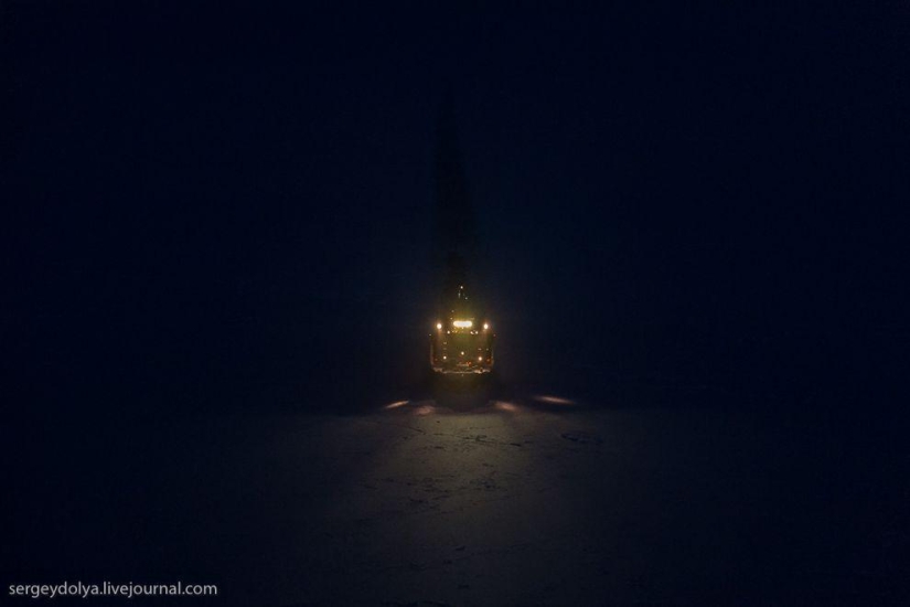 Unique photos of the icebreaker from the air at the Pole during the polar night Unique photos of the icebreaker from the air at the Pole during the polar night