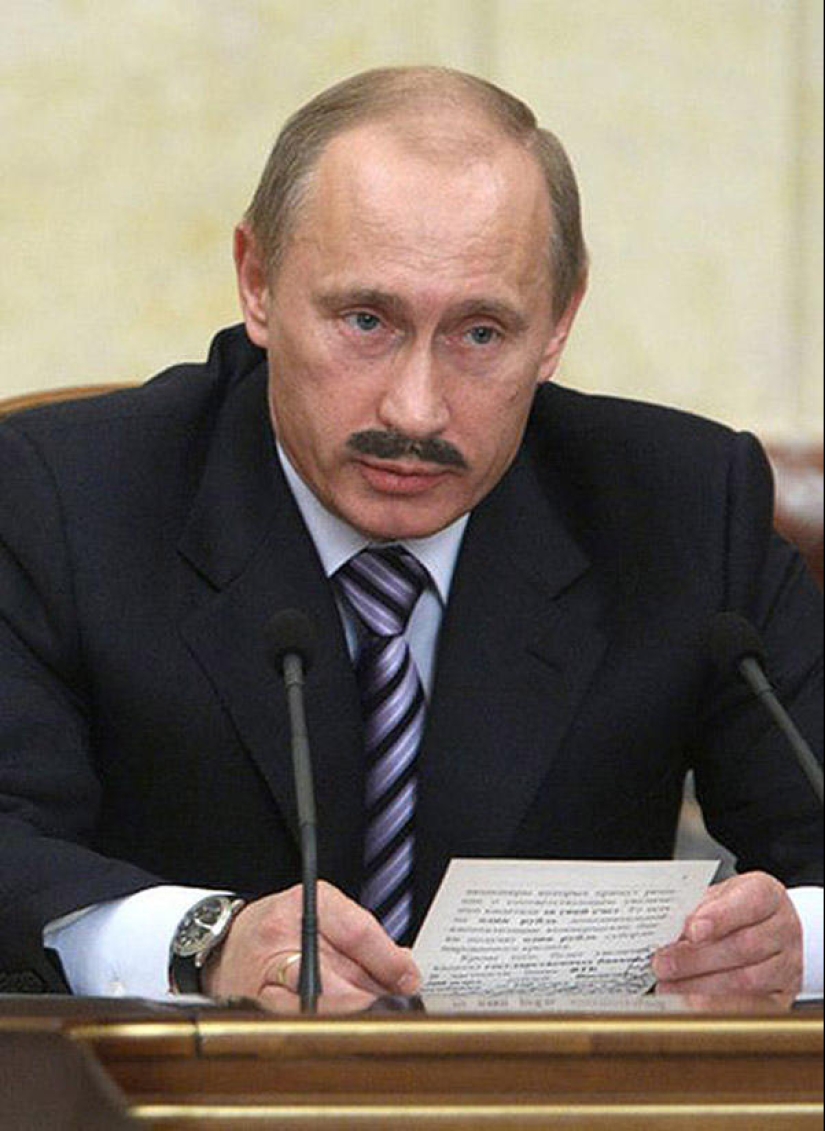 Unusual mustache fan site for Putin