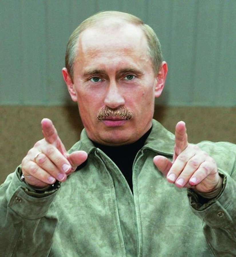 Unusual mustache fan site for Putin