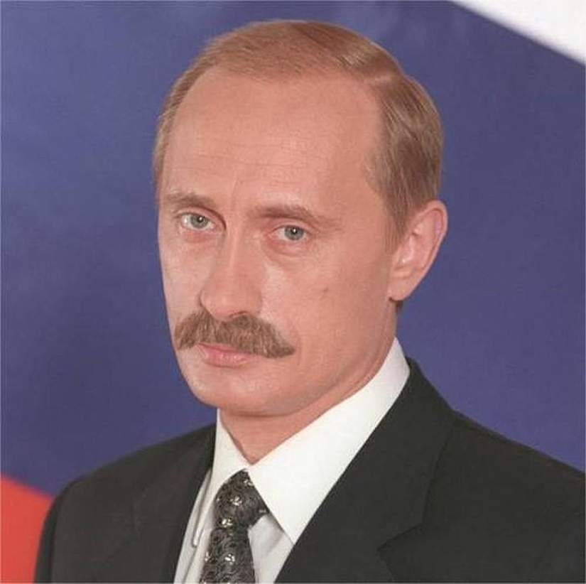 Unusual mustache fan site for Putin