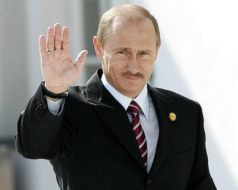 Unusual mustache fan site for Putin