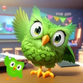 Volví a imaginar al elenco de la aplicación de aprendizaje de idiomas Duolingo como si fueran parte del universo de Pixar (11 fotos)