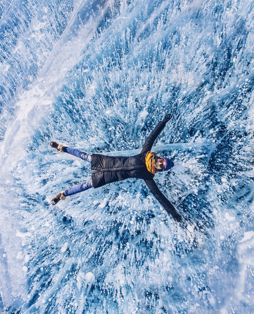 Walk on the frozen Baikal