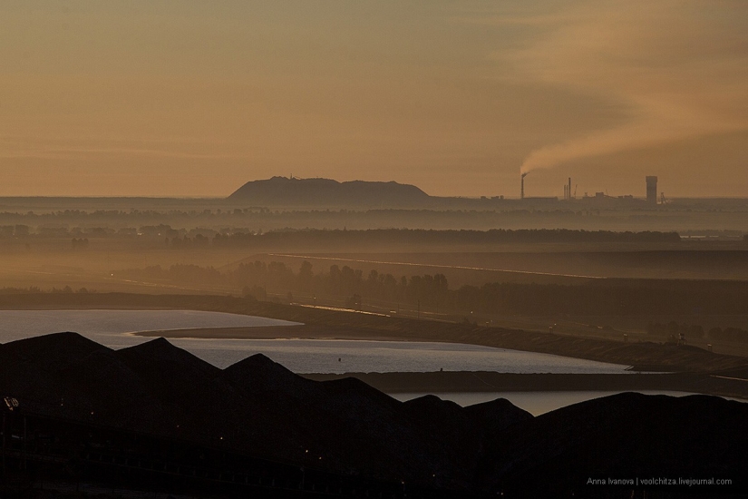 Waste heaps. Soligorsk mountains. Space landscapes of Belarus Waste heaps. Soligorsk mountains. Space landscapes of Belarus