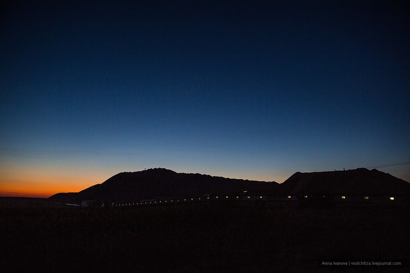 Waste heaps. Soligorsk mountains. Space landscapes of Belarus Waste heaps. Soligorsk mountains. Space landscapes of Belarus