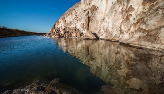 Waste heaps. Soligorsk mountains. Space landscapes of Belarus