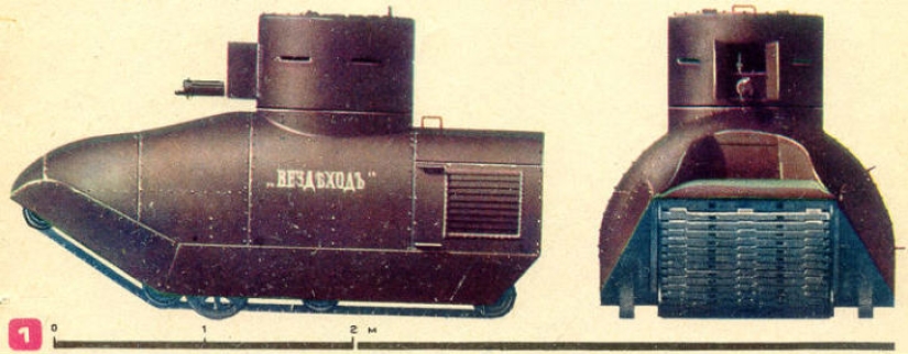 What did the first Russian tank &quot;Vezdekhod&quot; look like?