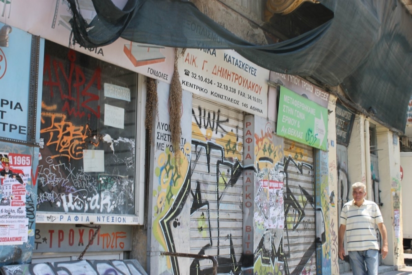 What Ermou looks like today, once the most fashionable street in Greece