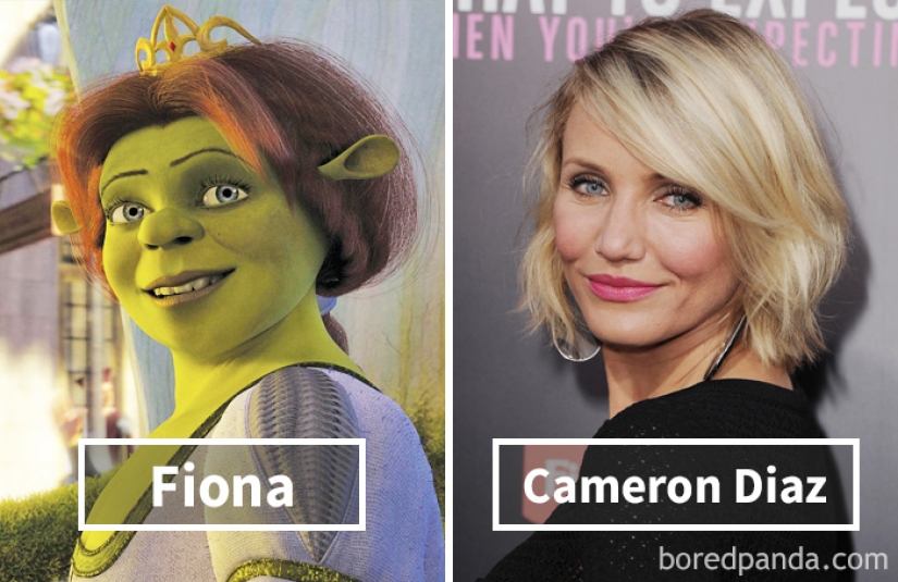 Whose voices were spoken by the characters of Western cartoons in the original