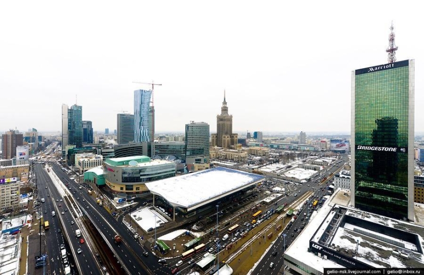 Winter Warsaw from above