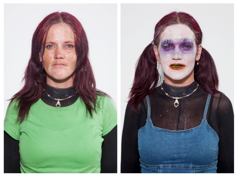 With light makeup With light makeup