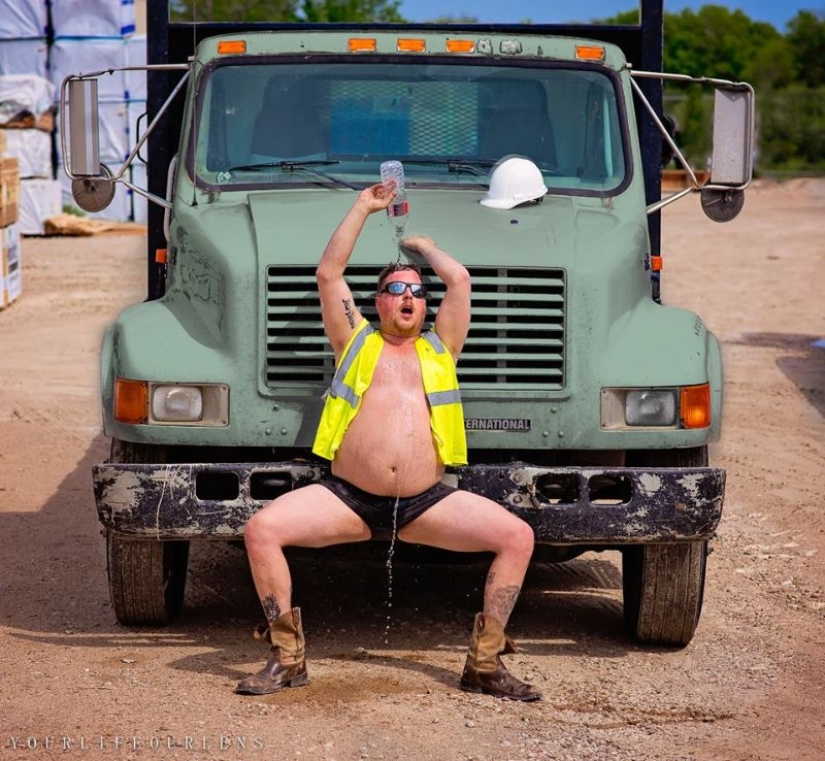 Your best gift is me! The Texan starred in a seductive photoshoot for his wife