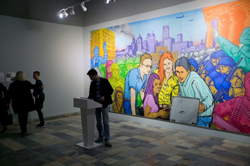 You're free: street artists against imposing products and services on people