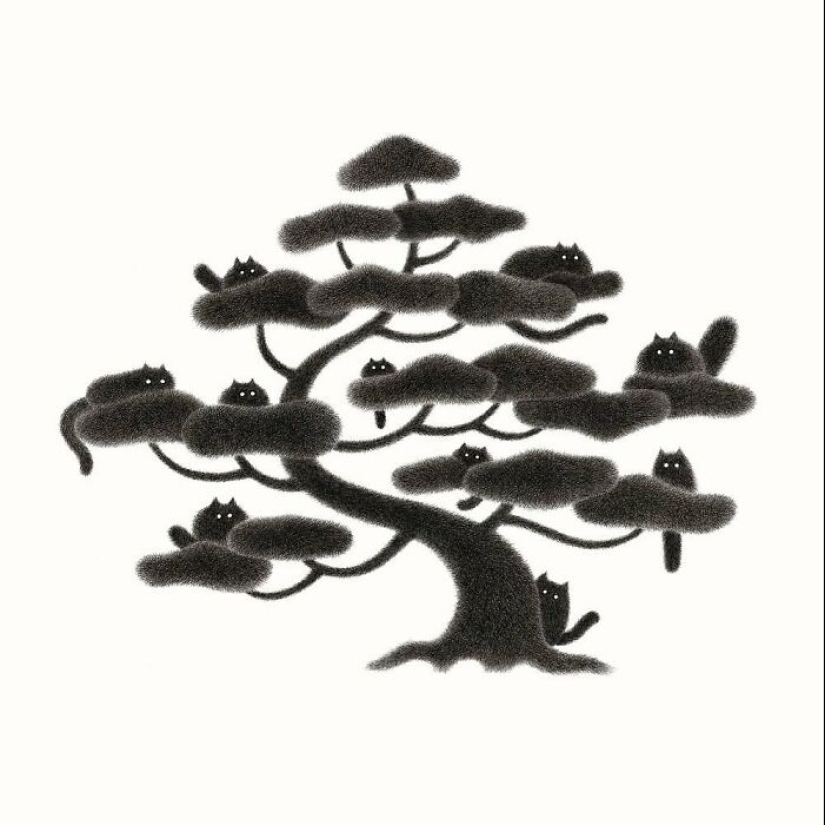 10 nuevas ilustraciones de Kamwei Fong con gatos mullidos y gruñones 10 nuevas ilustraciones de Kamwei Fong con gatos mullidos y gruñones