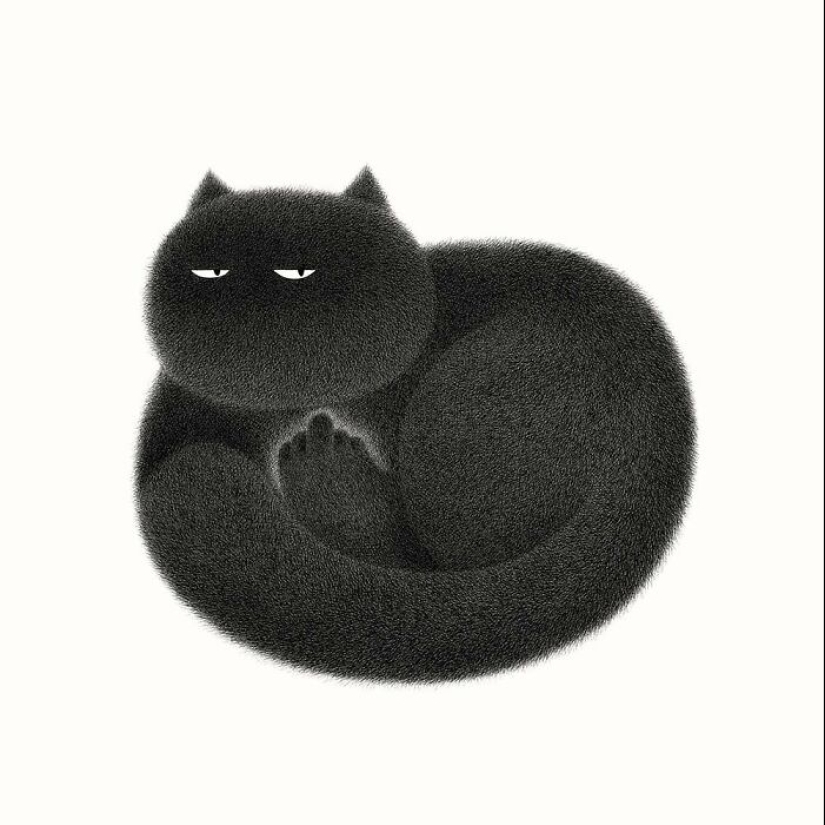 10 nuevas ilustraciones de Kamwei Fong con gatos mullidos y gruñones 10 nuevas ilustraciones de Kamwei Fong con gatos mullidos y gruñones