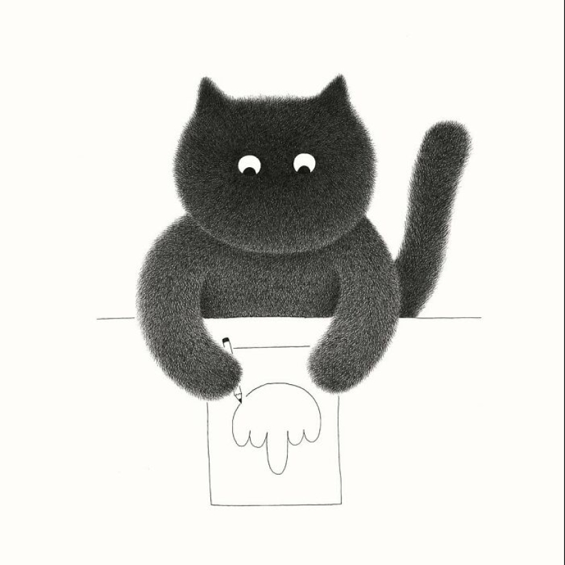 10 nuevas ilustraciones de Kamwei Fong con gatos mullidos y gruñones 10 nuevas ilustraciones de Kamwei Fong con gatos mullidos y gruñones