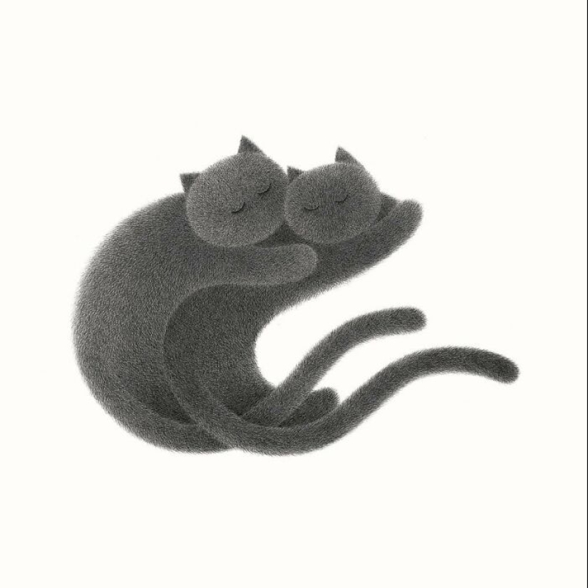 10 nuevas ilustraciones de Kamwei Fong con gatos mullidos y gruñones 10 nuevas ilustraciones de Kamwei Fong con gatos mullidos y gruñones