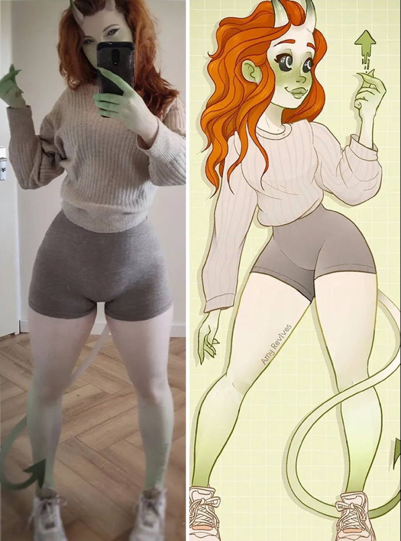 10 On-Point Cartoon Characters Recreated From Images That This Artist Took Of Herself