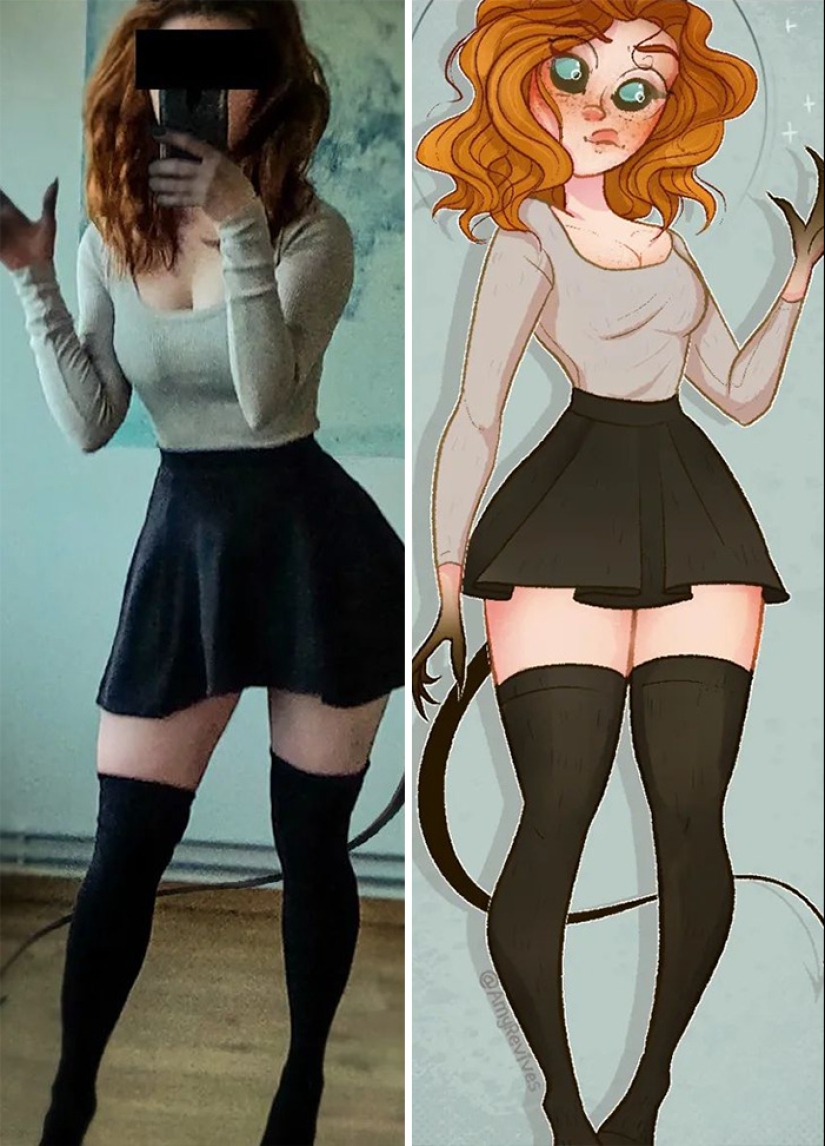10 On-Point Cartoon Characters Recreated From Images That This Artist Took Of Herself