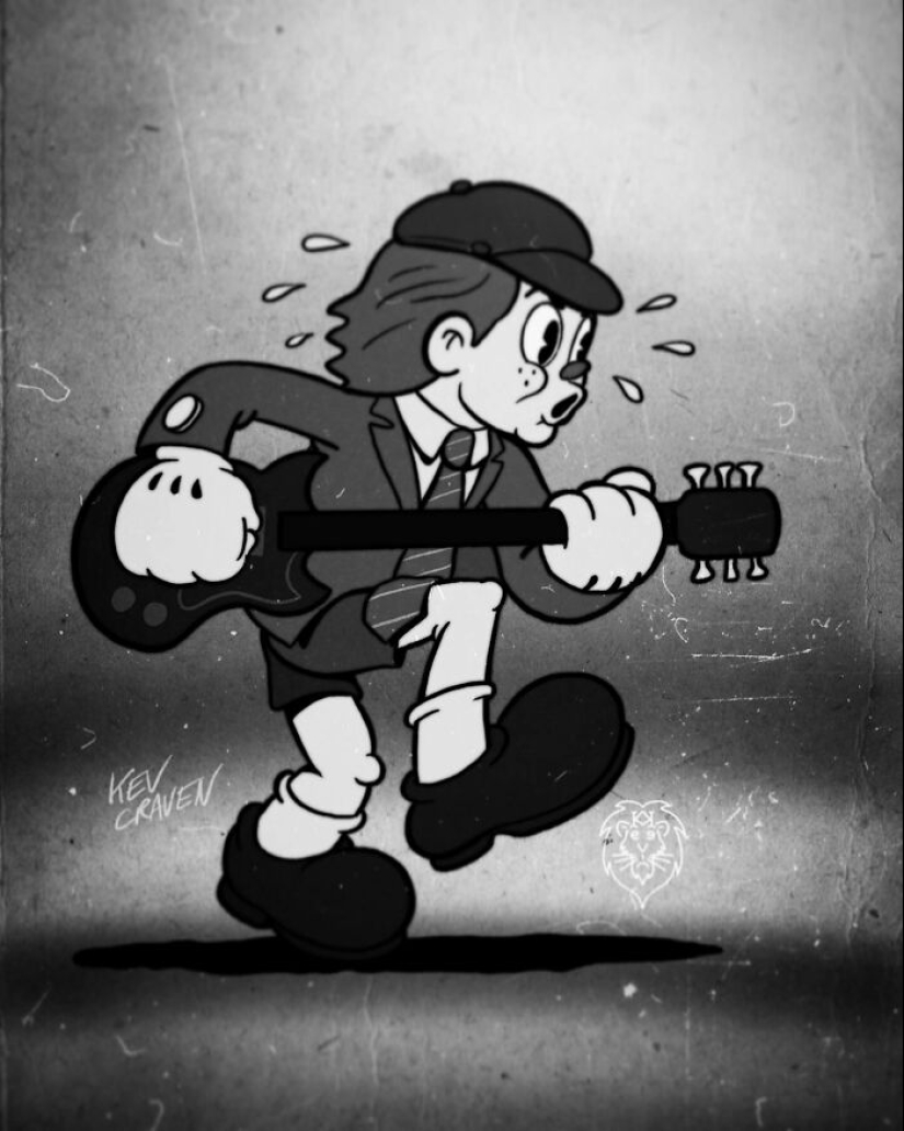 10 Rock Stars Reimagined As Cartoon Characters From The 1930s Drawn By This Artist 10 Rock Stars Reimagined As Cartoon Characters From The 1930s Drawn By This Artist