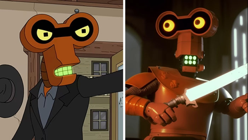 11 Side-By-Side Pics Showing Futurama Characters And Their 80s Sci-Fi Movie Versions 11 Side-By-Side Pics Showing Futurama Characters And Their 80s Sci-Fi Movie Versions