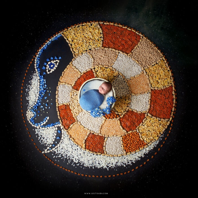 12 fotografías con temática del zodiaco creadas combinando mi amor por los mandalas y la fotografía de recién nacidos