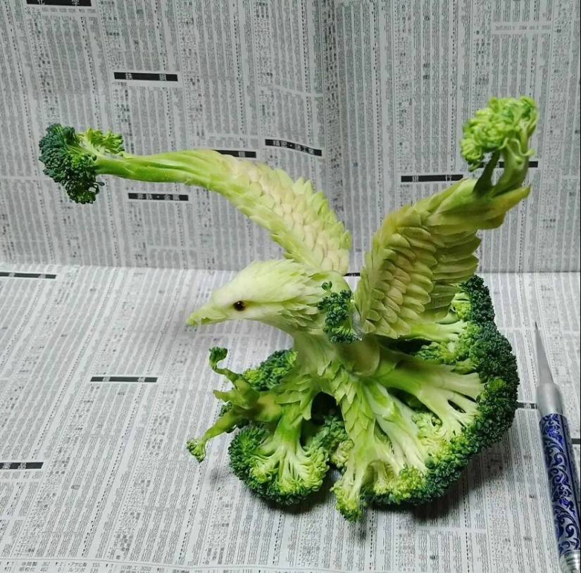 13 obras de arte delicadas e intrincadas talladas en verduras y frutas por Gaku