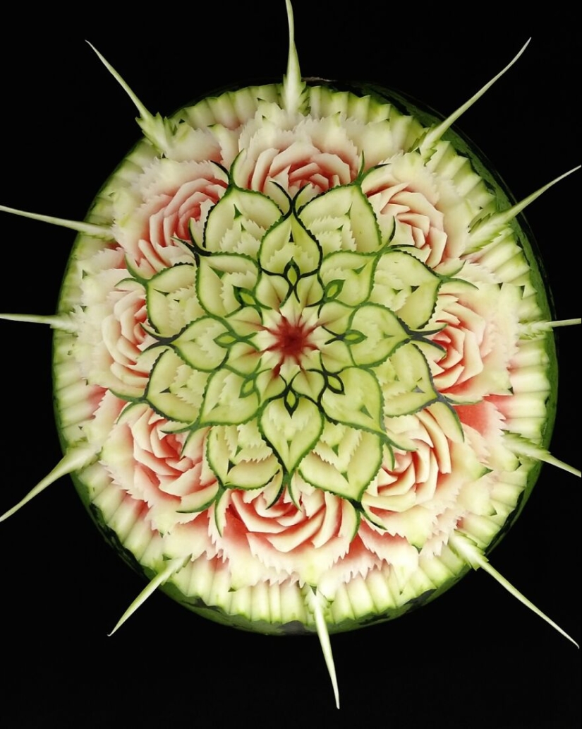 13 obras de arte delicadas e intrincadas talladas en verduras y frutas por Gaku