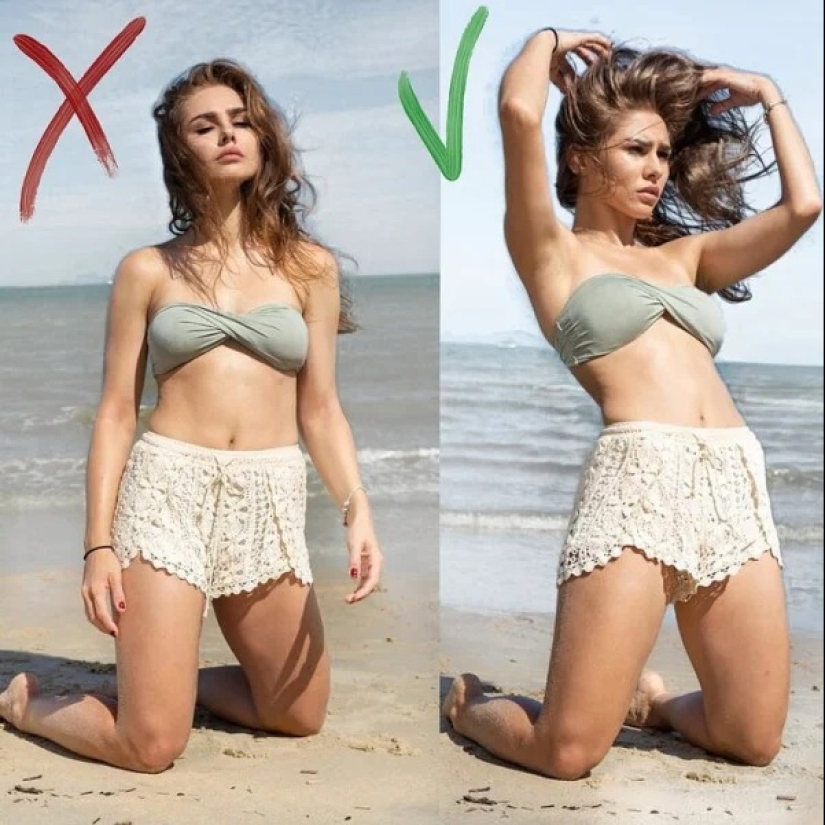 13 tips on how to pose to get 10 kilos slimmer in the photo
