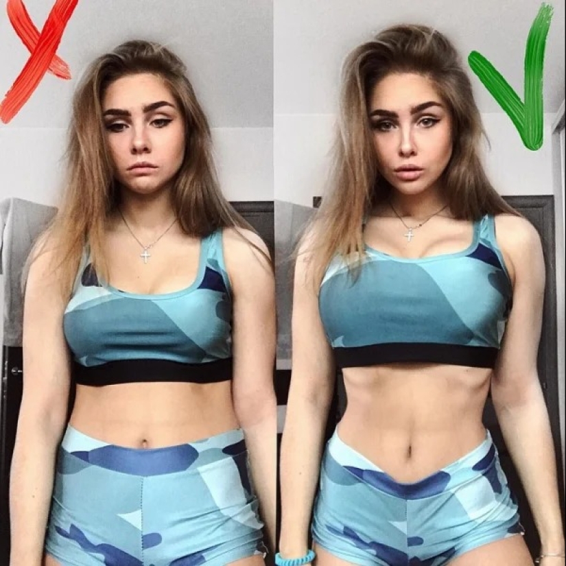 13 tips on how to pose to get 10 kilos slimmer in the photo
