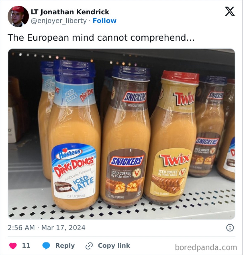 14 Publicaciones "La mente europea no puede comprender esto" son divertidas para los estadounidenses y confusas para los europeos