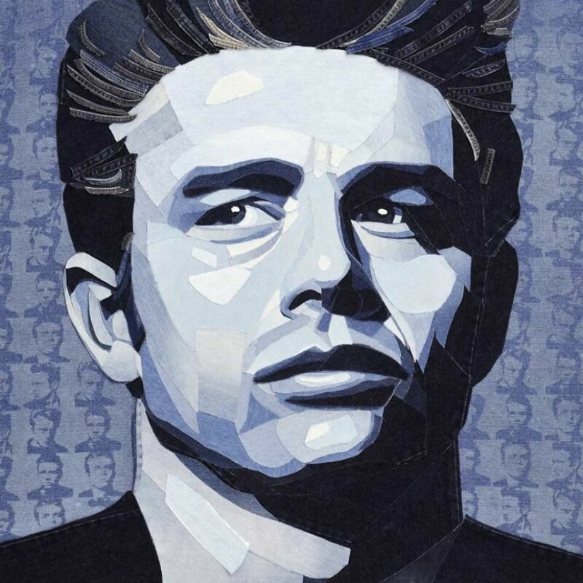 14 retratos realistas de celebridades hechos de mezclilla