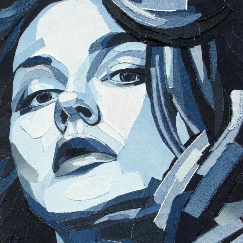 14 retratos realistas de celebridades hechos de mezclilla
