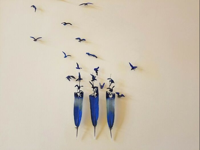 15 Delicate Artworks Made From Hard-Carving Feathers By This Artist 15 Delicate Artworks Made From Hard-Carving Feathers By This Artist
