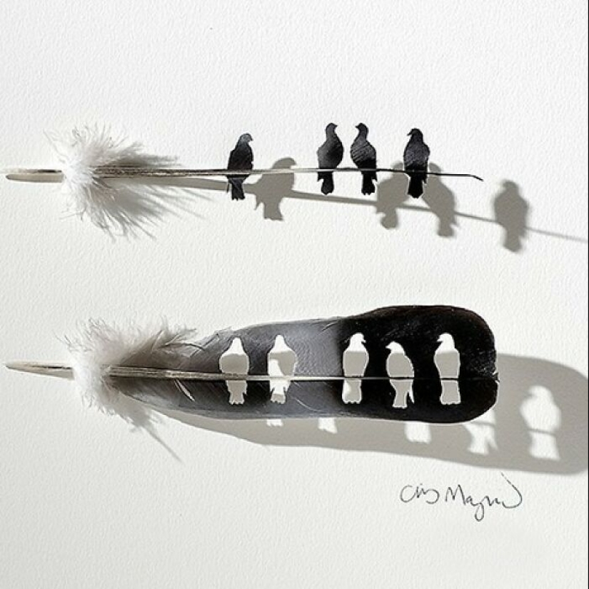 15 Delicate Artworks Made From Hard-Carving Feathers By This Artist 15 Delicate Artworks Made From Hard-Carving Feathers By This Artist