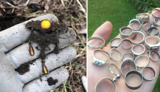18 people who found the treasure using a metal detector 18 people who found the treasure using a metal detector